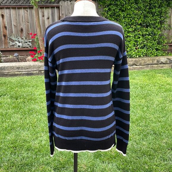 Simply Vera Wang Asymmetric Striped Pullover Sweater Women's Size XS - Picture 6 of 9
